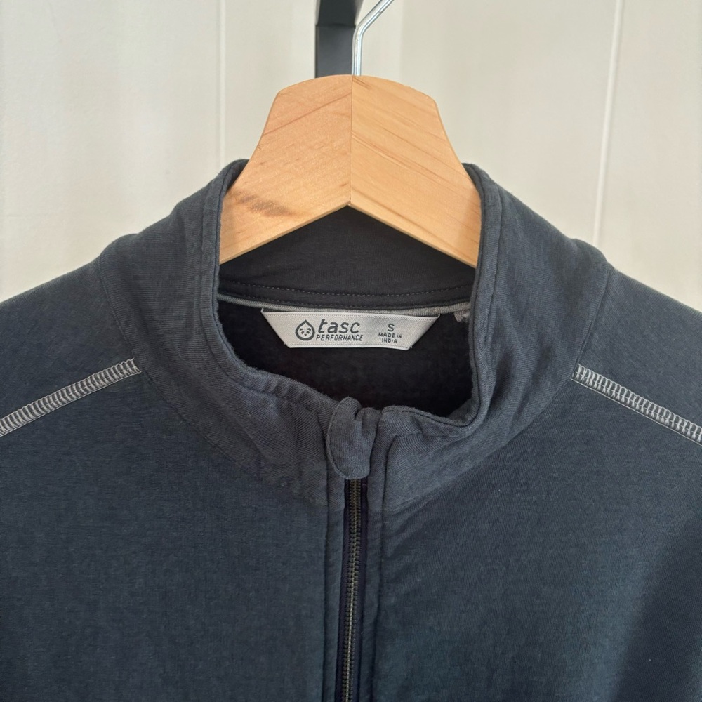 Tasc Performance Gray Full Zip Organic Cotton Bamboo Blend Jacket Men Small